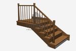 Цена отделки г-образной металлической лестницы с площадкой деревянным ограждением